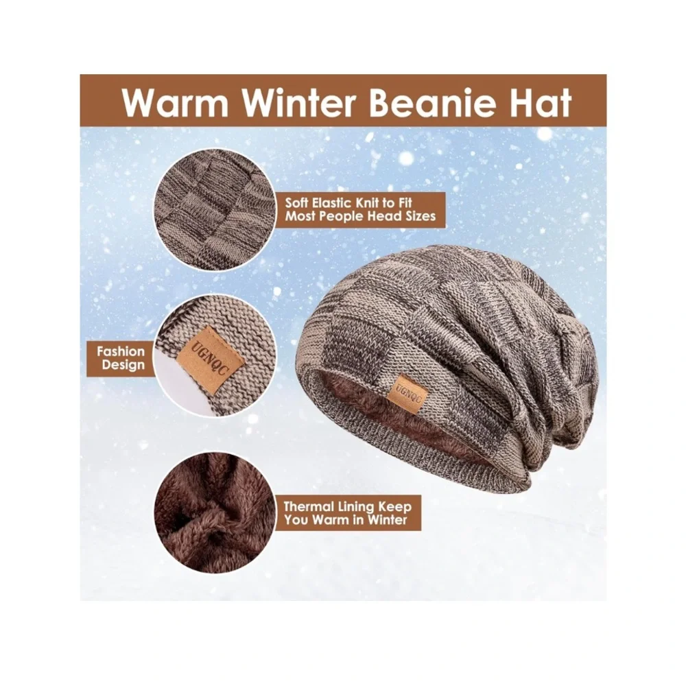 🌹🆕 Black Unisex Winter Accessories Set Hat Scarf and Gloves Christmas Gift - Picture 2 of 8